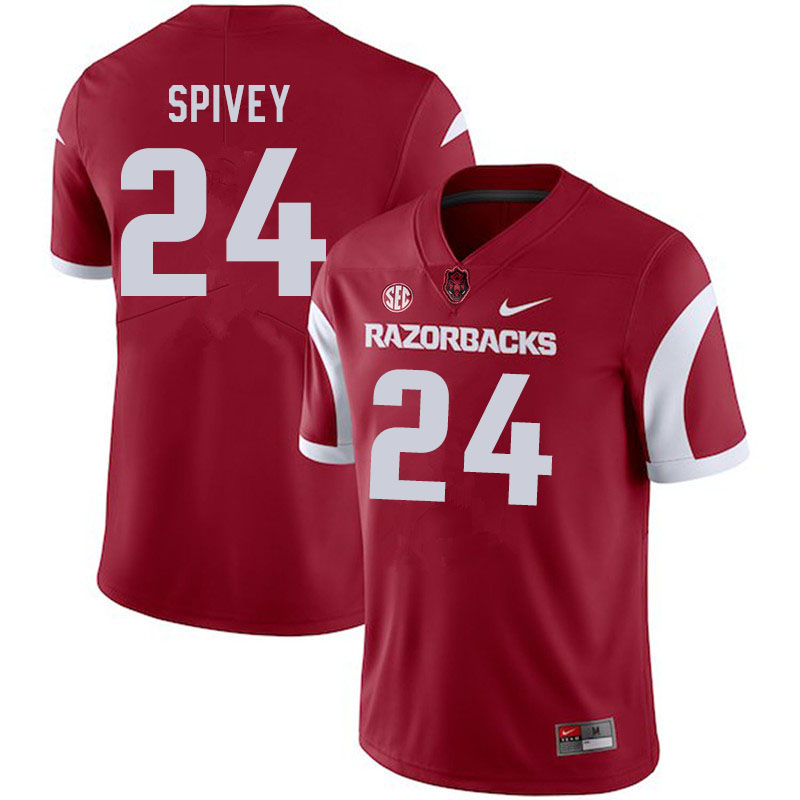 Men #24 A'Montae Spivey Arkansas Razorbacks College Football Jerseys Sale-Cardinal